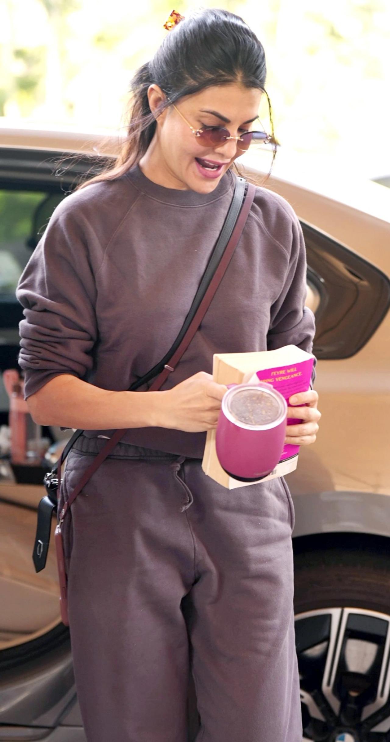 Jacqueliene Fernandez also headed out of the city as she was spotted at the airport in a co-ord set.